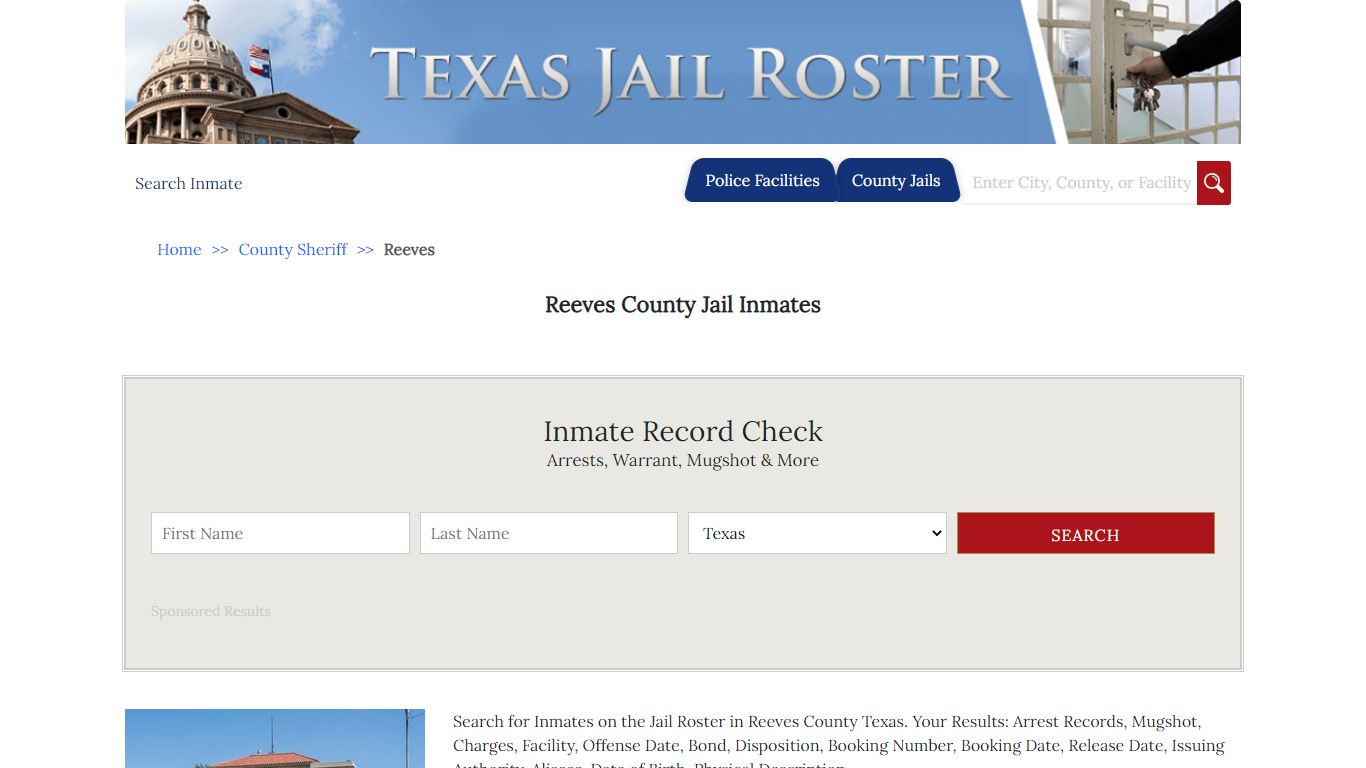 Reeves County Jail Inmates - Jail Roster Search